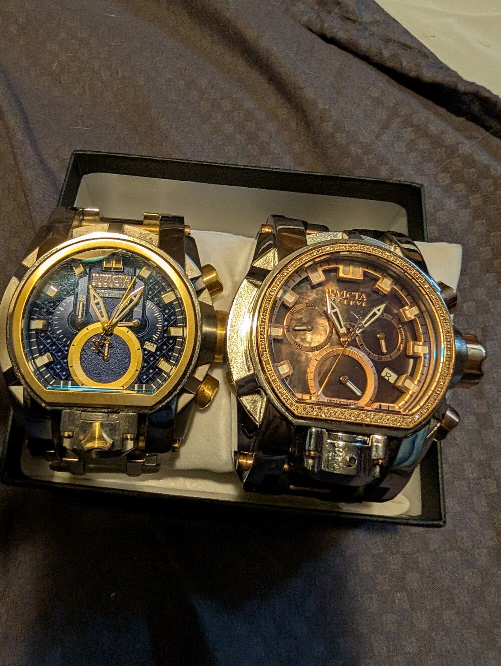 TWO INVICTA BOLT ZEUS MAGNUM WATCHES FOR SALE.